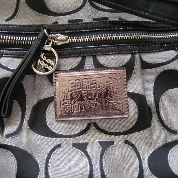 Authentic COACH Poppy Moonlight Crossbody Signature Bag, Black Gray #17047 - Picture 3 of 13